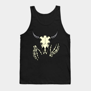 Bull Skull Design Tank Top